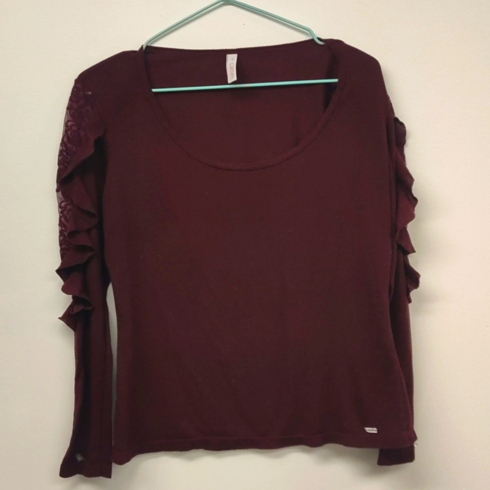 M Sz Burgundy long sleeve